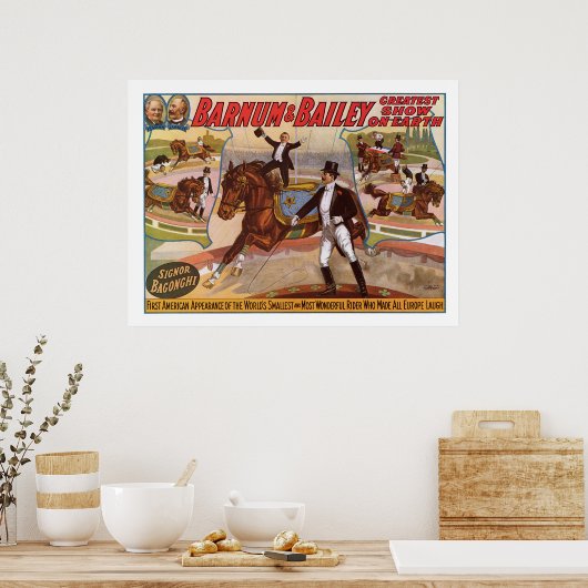 Barnum & Bailey Kleinste Rider-Werbung Poster (Küche)