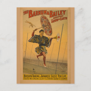 Barnum & Bailey Slide for Life Circus Poster Postkarte