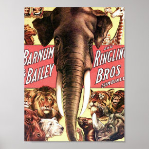 Barnum & Bailey und Ringling Bros kombiniert - Ele Poster