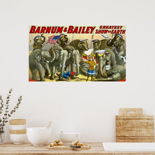 Barnum Bailey Vintag Elephants Poster (Küche)