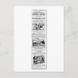 Barnum & London United Shows Ad Postkarte