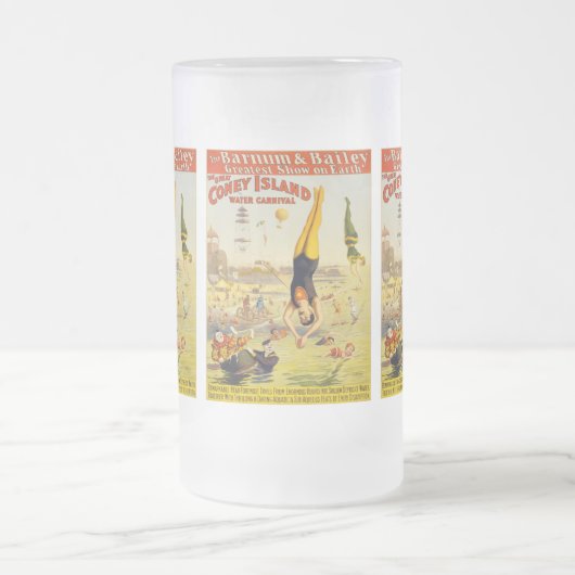 Barnum u. Wasser-Karneval Baileys Coney Island Mattglas Bierglas (Mittel)