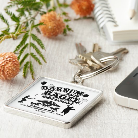 Barnum und Bagel Restaurant, Skokie, Illinois Schlüsselanhänger (Seite)