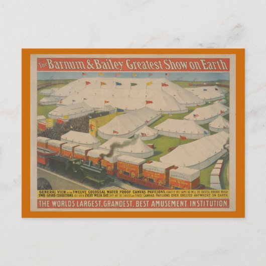 Barnum und Bailey Circus Poster Postkarte (Vorderseite)
