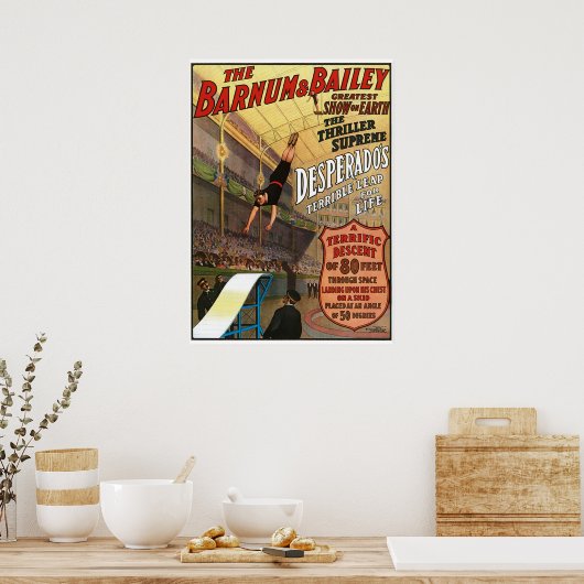 Barnum und Bailey Desperados Leap for Life Poster (Küche)