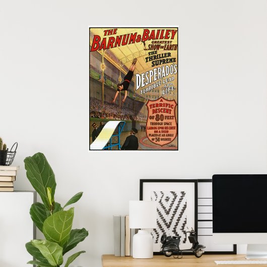Barnum und Bailey Desperados Leap for Life Poster (Heimbüro)