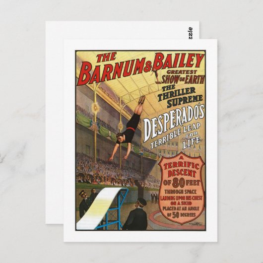 Barnum und Bailey Desperados Sprung ins Leben Postkarte (Vorne/Hinten)