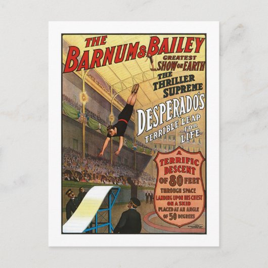 Barnum und Bailey Desperados Sprung ins Leben Postkarte (Vorderseite)