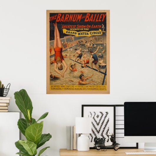 Barnum und Bailey Grand Water Circus Poster (Heimbüro)
