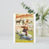 Barnum und Bailey Vintag Circus Poster Postkarte (Stehend Vorderseite)