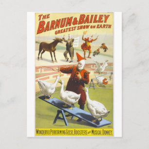 Barnum und Bailey Vintag Circus Poster Postkarte
