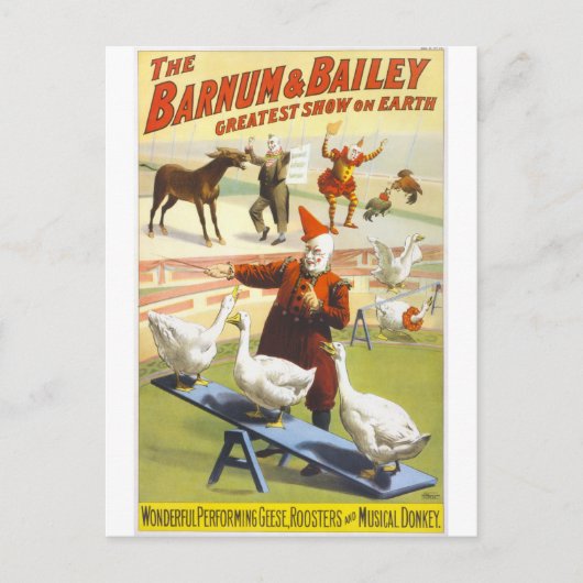 Barnum und Bailey Vintag Circus Poster Postkarte (Vorderseite)