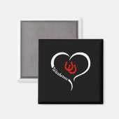 Barnwell Warhorses Logo Halbherz Slogan Hs Magnet (Vorderseite/Rückseite)