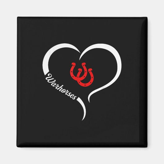 Barnwell Warhorses Logo Halbherz Slogan Hs Magnet (Vorne)
