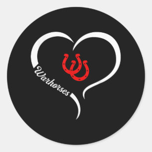 Barnwell Warhorses Logo Halbherz Slogan Hs Runder Aufkleber