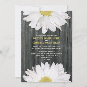 Barnwood and Daisy Wedding Einladung