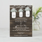 Barnwood Baby's Atem Mason Glas Hochzeit lädt ein Einladung (Stehend Vorderseite)