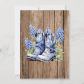 Barnwood & Blue Bonnet Brautparty Einladung (Rückseite)