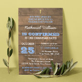 Barnwood Blue Confirmation Einladung