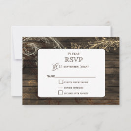 Barnwood blühte rustikale Hochzeit RSVP Karte