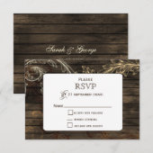 Barnwood blühte rustikale Hochzeit RSVP Karte (Vorne/Hinten)