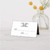 Barnwood, Country Lace & Horseshoes Wedding Platzkarte (Vorderseite)