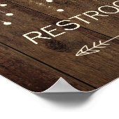 Barnwood Fairy Lights Links Arrow Badezimmer Zeich Poster (Ecke)