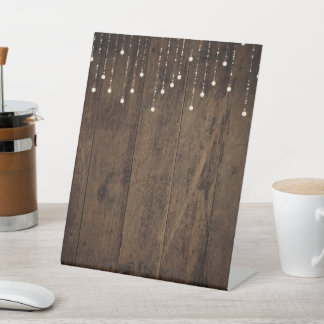 Barnwood Fairy Lights Pedastal Bar Menu Sockelschild