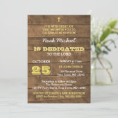 Barnwood Gold Dedication Einladung (Stehend Vorderseite)