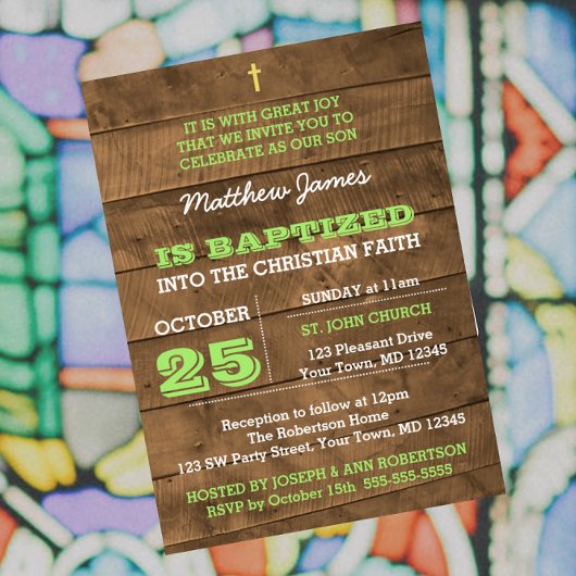 Barnwood Green Taufe Einladung