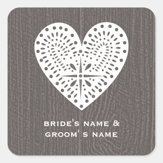 Barnwood Inspirierte Heart Wedger Sticker (Vorderseite)