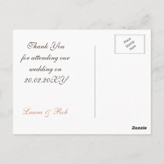 Barnwood Korallen Blume Mason Gläser Danke Noten Postkarte (Rückseite)