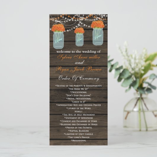 Barnwood-Krüge, orange Blume Programm (Stehend Vorderseite)