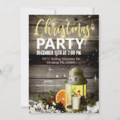 Barnwood & Lantern Weihnachts-Einladung Einladung (Vorderseite)