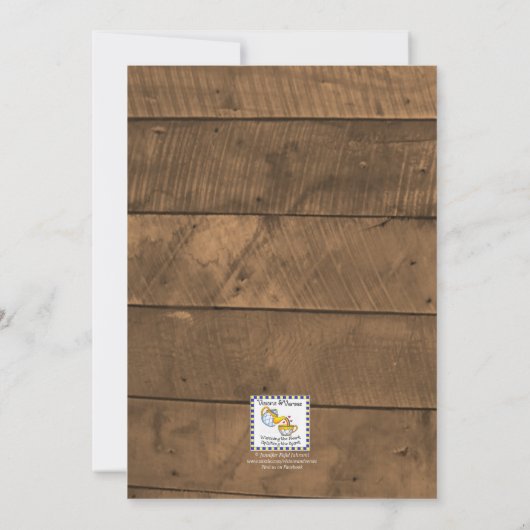 Barnwood Lights Aqua Babydusche Einladung (Rückseite)