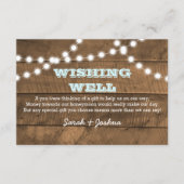 Barnwood Lights Aqua Hochzeit wünschend gut Begleitkarte (Vorderseite)
