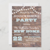 Barnwood Lights Aqua Housewarming Einladung (Vorderseite)