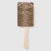 Barnwood Lights Aqua Wedding Program Hand Fans Fächer (Vorderseite)