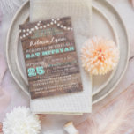 Barnwood Lights Aquamarin Bat Mitzvah Einladung<br><div class="desc">Diese lässigen,  schicken Einladungen sind perfekt für jede Bat Mitzvah Feier. Jede Textzeile ist vollständig anpassbar,  um genau zu sagen,  was Sie gewollt haben!</div>