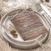 Barnwood Lights Blue Wedding Information Card Begleitkarte
