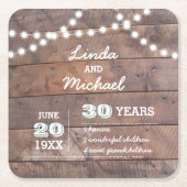 Barnwood Lights Diamond Personalisierter Jahrestag Rechteckiger Pappuntersetzer (Vorderseite)