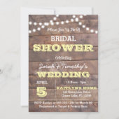 Barnwood Lights Gelbes Brautparty Einladung (Vorderseite)