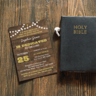 Barnwood Lights Gold Dedication Einladung