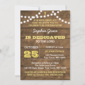 Barnwood Lights Gold Dedication Einladung (Vorderseite)