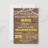 Barnwood Lights Gold Wedding Party Sm Einladung (Vorderseite)