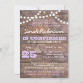 Barnwood Lights Lilac Bestätigung/Taufe Einladung (Vorderseite)