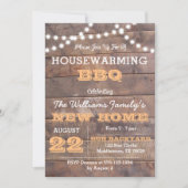 Barnwood Lights Peach Housewarming Einladung (Vorderseite)