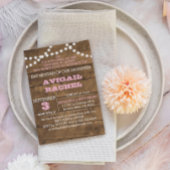 Barnwood Lights Pink B"H Bat Mitzvah Einladung