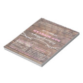 Barnwood Lights Pink Bat Mitzvah Candy Wrappers Notizblock (Rotiert)