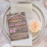 Barnwood Lights Pink Bat Mitzvah Einladung<br><div class="desc">Diese lässigen,  schicken Einladungen sind perfekt für jede Bat Mitzvah Feier. Jede Textzeile ist vollständig anpassbar,  um genau zu sagen,  was Sie gewollt haben!</div>